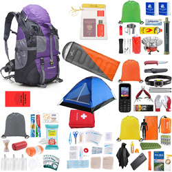 Plecak ewakuacyjny z wyposażeniem ReadyPack X2 72h – namiot i śpiwór Fioletowy