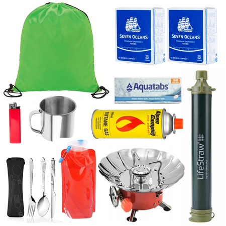 Plecak Ewakuacyjny z wyposażeniem ReadyPack X2 + namiot, śpiwór, jedzenie i środki komunikacji! Zielony